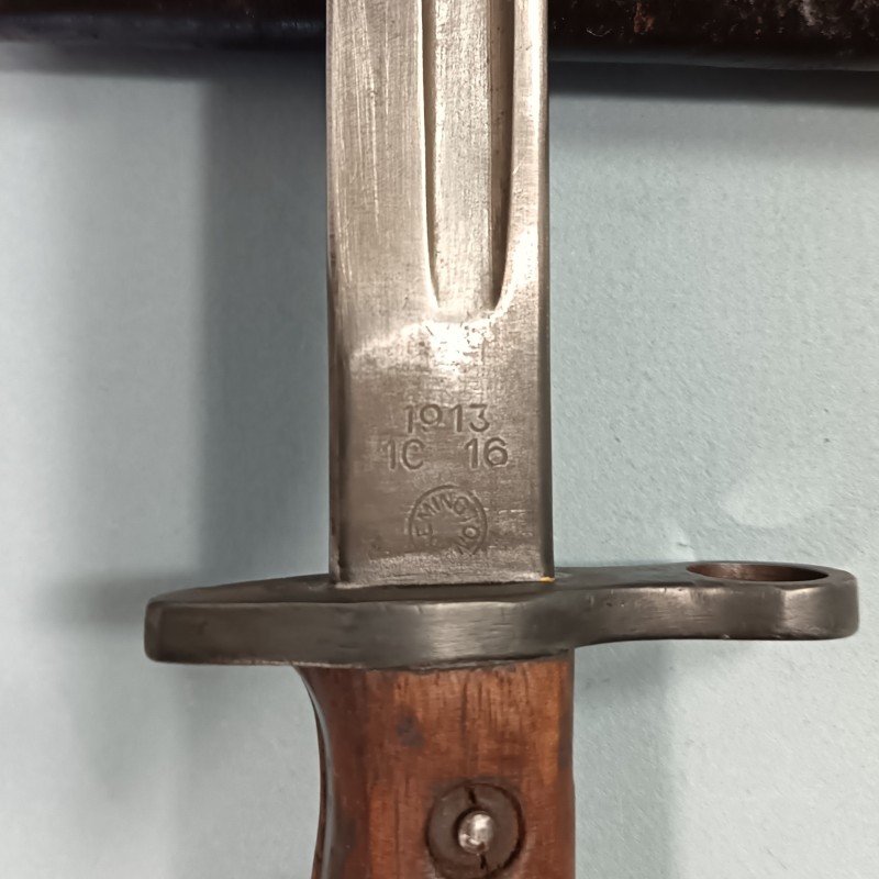 BAIONNETTE US REMINGTON MODELE 1913 DATEE 1916 POUR FUSIL ENFIELD P-1914 OU P14 OU N°3 MKI GUERRE 1914 1918 US BAYONET WW1
